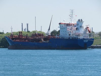 Tanker Patras at the middle fuel dock.