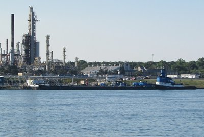 Rebecca Lynn and tug A-37 at the Suncor Dock, south of Sarnia.